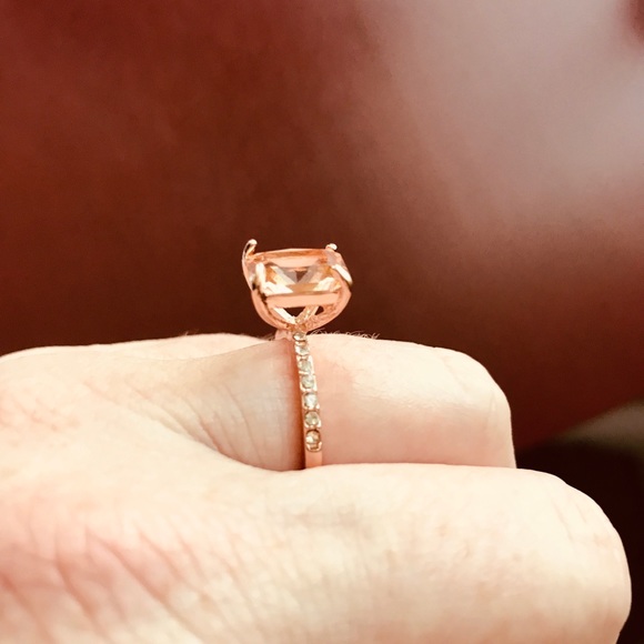 Morganite ring set 18k rose gold over 925 silver - Picture 5 of 8